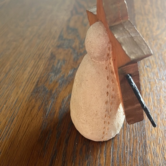 Vintage 1999 Deb Strain Snowman Christmas Ornament Primitive Folk Art - Picture 4 of 9